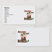 棒の姿の子供の読むことはおもしろいです 名刺 (正面/裏面)