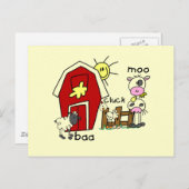 棒の姿の家畜のTシャツおよびギフト ポストカード (正面/裏面)