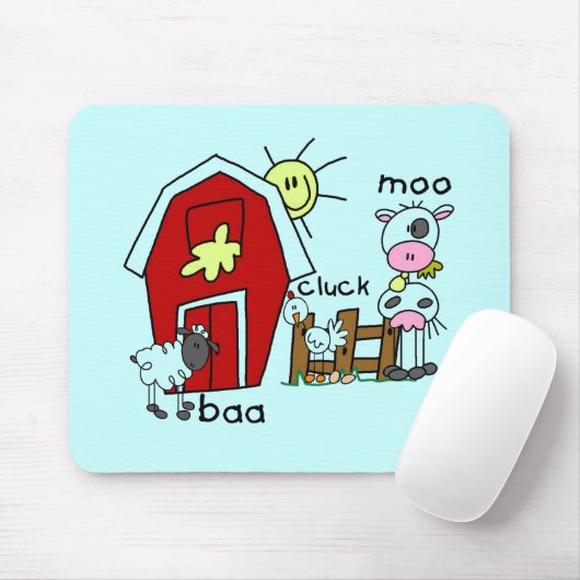 棒の姿の家畜のTシャツおよびギフト マウスパッド (マウス)