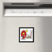 棒の姿の家畜のTシャツおよびギフト マグネット (インサイチュ (食洗機))