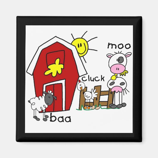 棒の姿の家畜のTシャツおよびギフト マグネット (正面)