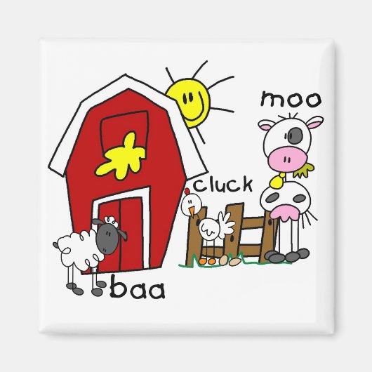棒の姿の家畜のTシャツおよびギフト マグネット (正面)