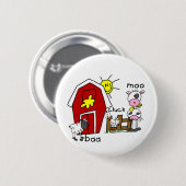 棒の姿の家畜のTシャツおよびギフト 缶バッジ (正面&裏面)