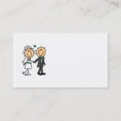 棒の姿の新郎新婦のTシャツおよびギフト 名刺 (裏面)