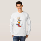 棒の姿の水上スキーのTシャツおよびギフト Tシャツ (正面フル)