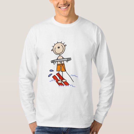 棒の姿の水上スキーのTシャツおよびギフト Tシャツ (正面)