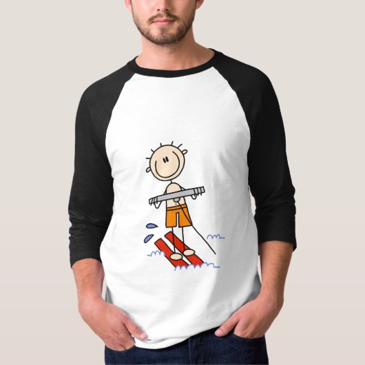 棒の姿の水上スキーのTシャツおよびギフト Tシャツ (正面)