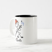 棒の姿の消防士のマグ ツートーンマグカップ (正面左)