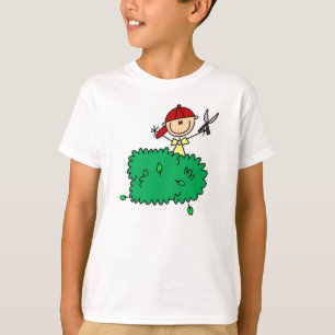 棒の姿の男の子のトリミングの低木 Tシャツ