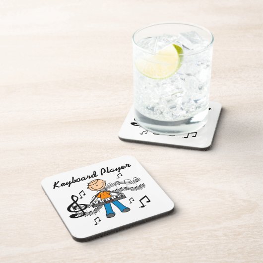 棒の姿の男性のキーボードプレーヤーのギフト コースター (右側)