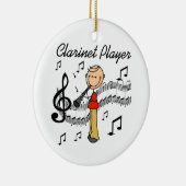 棒の姿の男性のクラリネットプレーヤーのTシャツおよびギフト セラミックオーナメント (右)