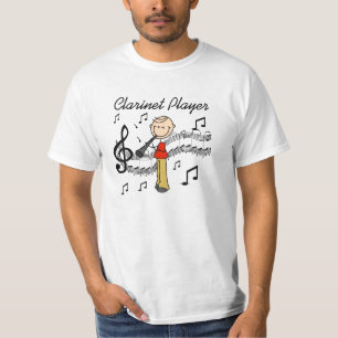 棒の姿の男性のクラリネットプレーヤーのTシャツおよびギフト Tシャツ