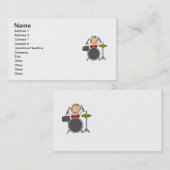 棒の姿の男性のドラマーのTシャツおよびギフト 名刺 (正面/裏面)