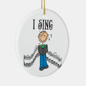 棒の姿の男性私はTシャツおよびギフトを歌います セラミックオーナメント (右)