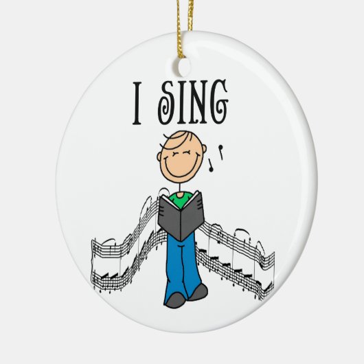 棒の姿の男性私はTシャツおよびギフトを歌います セラミックオーナメント (左)