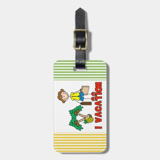 棒の姿の男性Iの休暇の荷物のラベル ラゲッジタグ (正面縦)