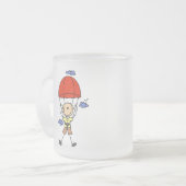 棒の姿の空のダイバーのTシャツおよびギフト フロストグラスマグカップ (正面左)