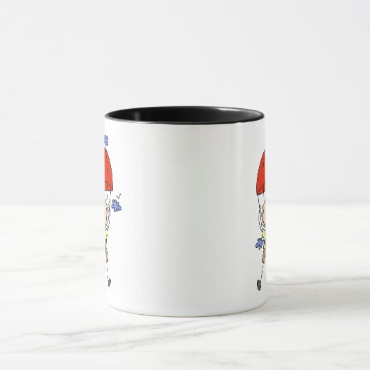 棒の姿の空のダイバーのTシャツおよびギフト マグカップ (中央)