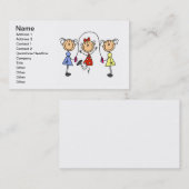 棒の姿の縄跳びの名刺 名刺 (正面/裏面)