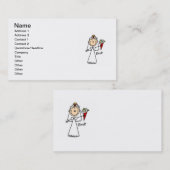 棒の姿の花嫁のTシャツおよびギフト 名刺 (正面/裏面)