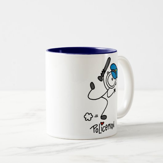 棒の姿の警官のマグ ツートーンマグカップ (正面右)