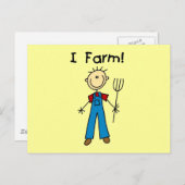 棒の姿の農家のTシャツおよびギフト ポストカード (正面/裏面)