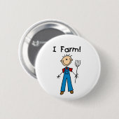 棒の姿の農家のTシャツおよびギフト 缶バッジ (正面&裏面)