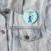 棒の姿の農家のTシャツおよびギフト 缶バッジ (インサイチュ)