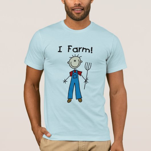 棒の姿の農家のTシャツおよびギフト Tシャツ (正面)