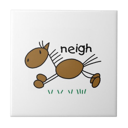 棒の姿の馬のTシャツおよびギフト タイル (正面)