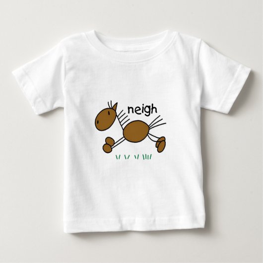 棒の姿の馬のTシャツおよびギフト ベビーTシャツ (正面)
