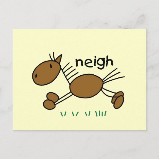 棒の姿の馬のTシャツおよびギフト ポストカード (正面)