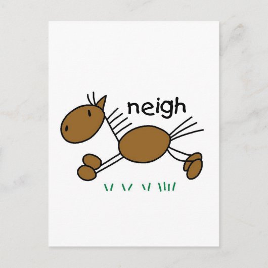 棒の姿の馬のTシャツおよびギフト ポストカード (正面)