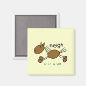 棒の姿の馬のTシャツおよびギフト マグネット (正面/裏面)