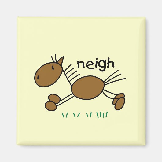 棒の姿の馬のTシャツおよびギフト マグネット (正面)