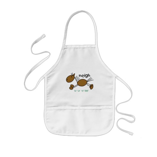 棒の姿の馬のTシャツおよびギフト 子供用エプロン (正面)