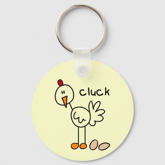 棒の姿の鶏のTシャツおよびギフト キーホルダー (正面)