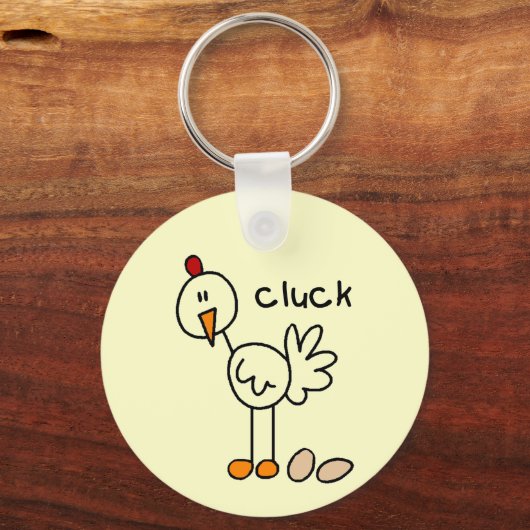 棒の姿の鶏のTシャツおよびギフト キーホルダー (正面)