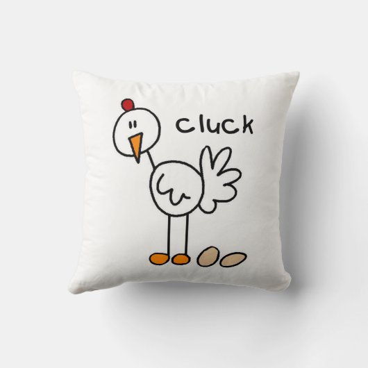 棒の姿の鶏のTシャツおよびギフト クッション (裏面)