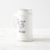 棒の姿の鶏のTシャツおよびギフト ビールジョッキ (正面左)