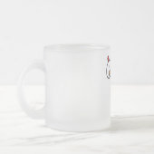 棒の姿の鶏のTシャツおよびギフト フロストグラスマグカップ (左)