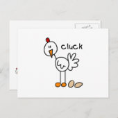 棒の姿の鶏のTシャツおよびギフト ポストカード (正面/裏面)