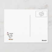 棒の姿の鶏のTシャツおよびギフト ポストカード (裏面)