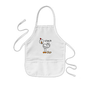 棒の姿の鶏のTシャツおよびギフト 子供用エプロン