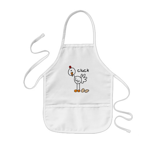 棒の姿の鶏のTシャツおよびギフト 子供用エプロン (正面)