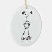 棒の姿のGymastの基本的な男性のTシャツおよびギフト セラミックオーナメント (右)