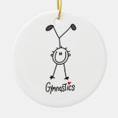 棒の姿のGymastの基本的な男性のTシャツおよびギフト セラミックオーナメント (正面)