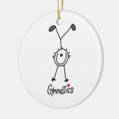 棒の姿のGymastの基本的な男性のTシャツおよびギフト セラミックオーナメント (左)