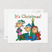 棒の姿はそれをですクリスマスのTシャツおよびギフトからかいます シーズンポストカード (正面/裏面)