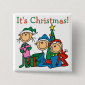 棒の姿はそれをですクリスマスのTシャツおよびギフトからかいます 缶バッジ (正面)